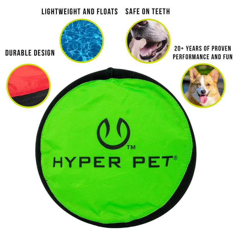 Hyper Pet Flippy Flopper 9" Flying Disc Soft Dog Toy, Floats in Water & Safe on Teeth, for All Breeds, Pack of 5 (Colors May Vary) - Image 5